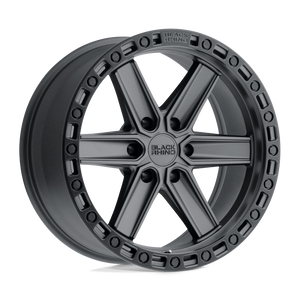 20" Black Rhino Hard Alloys HENDERSON GUN BLACK W/ BLACK RING 6X135