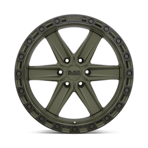 17X9 Black Rhino Hard Alloys HENDERSON OLIVE DRAB GREEN W/ BLACK RING 6X135