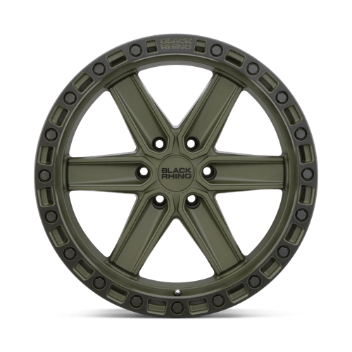 20X9.5 Black Rhino Hard Alloys HENDERSON OLIVE DRAB GREEN W/ BLACK RING 6X139.7