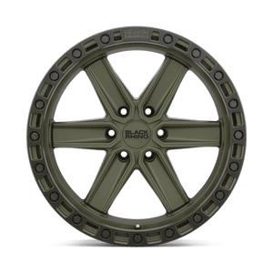 20" Black Rhino Hard Alloys HENDERSON OLIVE DRAB GREEN W/ BLACK RING 6X139.7