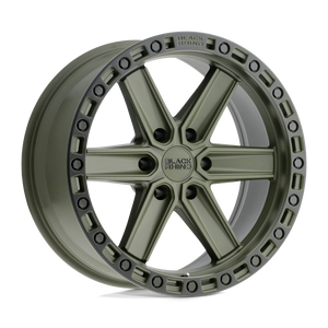 20" Black Rhino Hard Alloys HENDERSON OLIVE DRAB GREEN W/ BLACK RING 6X139.7