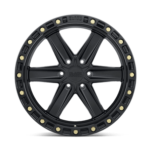 20X9.5 Black Rhino Hard Alloys HENDERSON MATTE BLACK W/ BRASS BOLTS 6X139.7