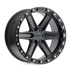 20X9.5 Black Rhino Hard Alloys HENDERSON MATTE BLACK W/ BRASS BOLTS 6X139.7