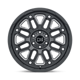 18X9.5 Black Rhino Hard Alloys HOLLISTER GLOSS BLACK W/ MILLED SPOKES 8X165.1