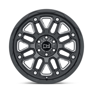 18X9.5 Black Rhino Hard Alloys HOLLISTER GLOSS BLACK W/ MILLED SPOKES 8X165.1