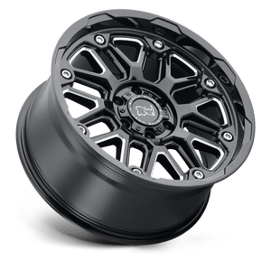 18X9.5 Black Rhino Hard Alloys HOLLISTER GLOSS BLACK W/ MILLED SPOKES 8X165.1