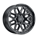18X9.5 Black Rhino Hard Alloys HOLLISTER GLOSS BLACK W/ MILLED SPOKES 8X165.1