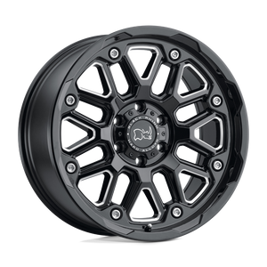18X9.5 Black Rhino Hard Alloys HOLLISTER GLOSS BLACK W/ MILLED SPOKES 8X165.1