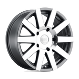 18" Black Rhino Hard Alloys JOURNEY GLOSS GUNMETAL W/ MIRROR CUT 5X130