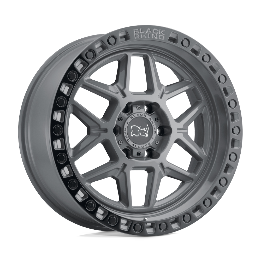 17X9 Black Rhino Hard Alloys KELSO BATTLESHIP RIMS - GRAY W/ BLACK RING 6X139.7