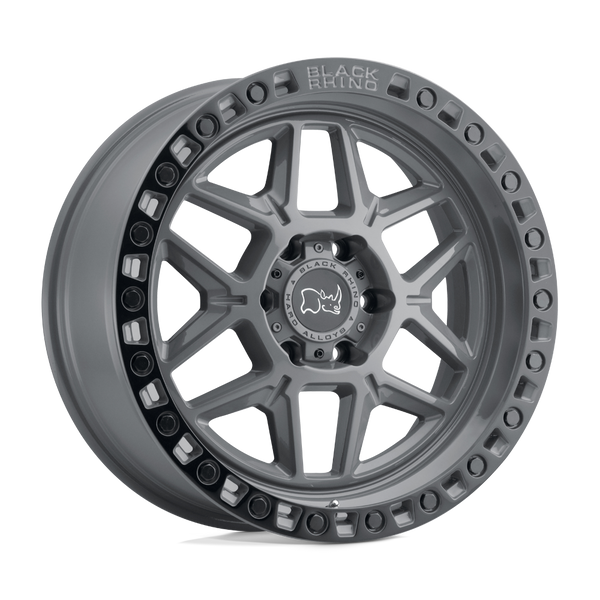 17X9 Black Rhino Hard Alloys KELSO BATTLESHIP RIMS - GRAY W/ BLACK RING 6X139.7