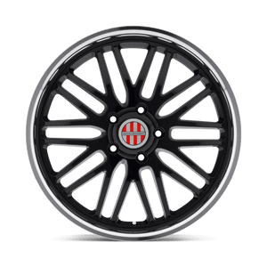 19" Victor Equipment LEMANS GLOSS BLACK W/ MIRROR CUT LIP 5X130
