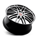 20" Victor Equipment LEMANS GLOSS BLACK W/ MIRROR CUT LIP 5X130