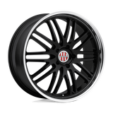 19" Victor Equipment LEMANS GLOSS BLACK W/ MIRROR CUT LIP 5X130