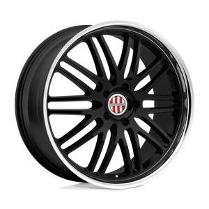 19" Victor Equipment LEMANS GLOSS BLACK W/ MIRROR CUT LIP 5X130
