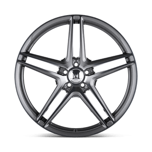 20X10 Mandrus BREMEN GLOSS GUNMETAL MIRROR CUT FACE 5X112