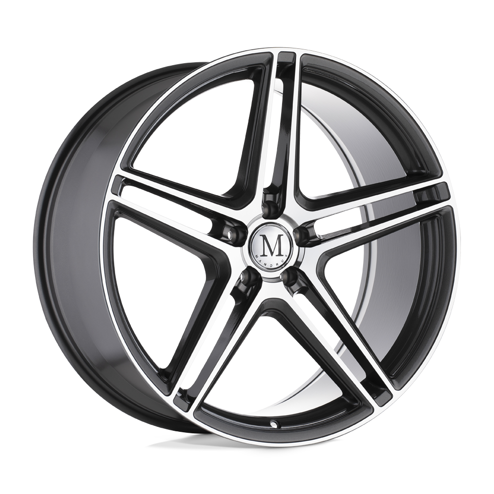 20X10 Mandrus BREMEN GLOSS GUNMETAL MIRROR CUT FACE 5X112