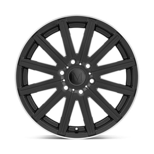 18X8 Mandrus STARK MATTE BLACK W/ MACHINED LIP 6X130