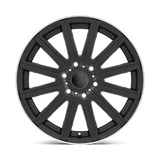 18X8 Mandrus STARK MATTE BLACK W/ MACHINED LIP 6X130
