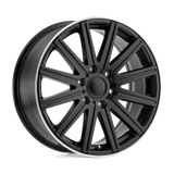 18X8 Mandrus STARK MATTE BLACK W/ MACHINED LIP 6X130