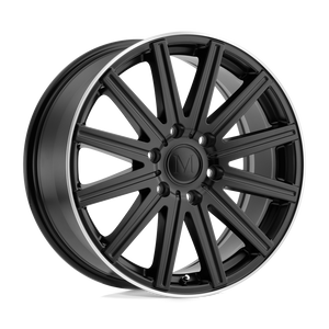 18X8 Mandrus STARK MATTE BLACK W/ MACHINED LIP 6X130