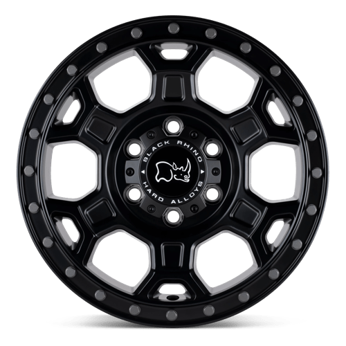 17" Black Rhino Hard Alloys MIDHILL MATTE BLACK W/ GUNMETAL BOLTS 6X130