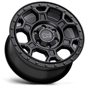 18" Black Rhino Hard Alloys MIDHILL MATTE BLACK W/ GUNMETAL BOLTS 6X130