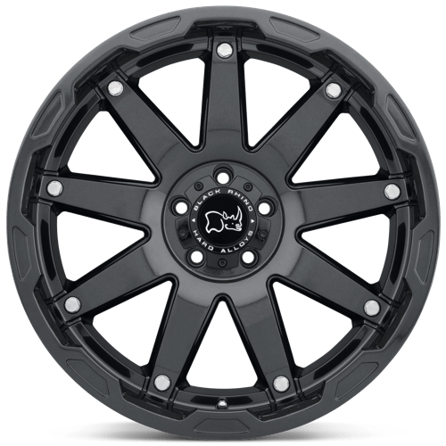 20X9.5 Black Rhino Hard Alloys OCEANO GLOSS GUN BLACK W/ SS BOLTS 5X127
