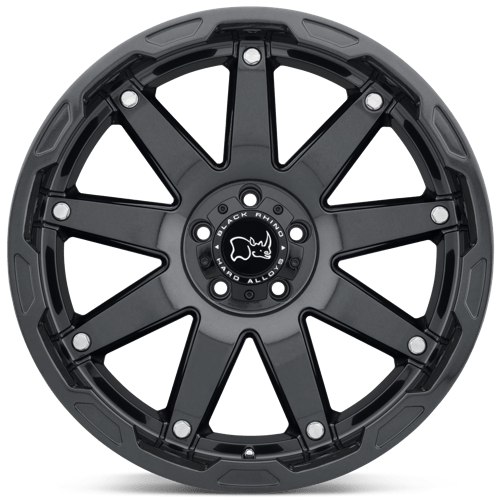 20" Black Rhino Hard Alloys OCEANO GLOSS GUN BLACK W/ SS BOLTS 6X139.7