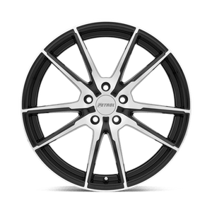 19" Petrol P0A GLOSS BLACK W/ MACH CUT FACE 5X120