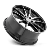 19" Petrol P0A GLOSS BLACK W/ MACH CUT FACE 5X120