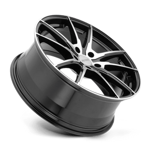 19" Petrol P0A GLOSS BLACK W/ MACH CUT FACE 5X100