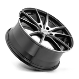 17" Petrol P0A GLOSS BLACK W/ MACH CUT FACE 5X108