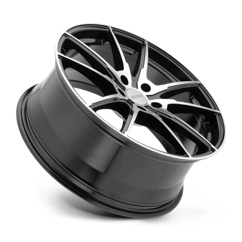17" Petrol P0A GLOSS BLACK W/ MACH CUT FACE 5X112