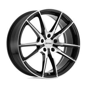 18" Petrol P0A GLOSS BLACK W/ MACH CUT FACE 5X120