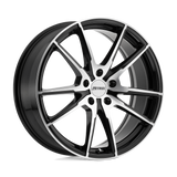 17" Petrol P0A GLOSS BLACK W/ MACH CUT FACE 5X112