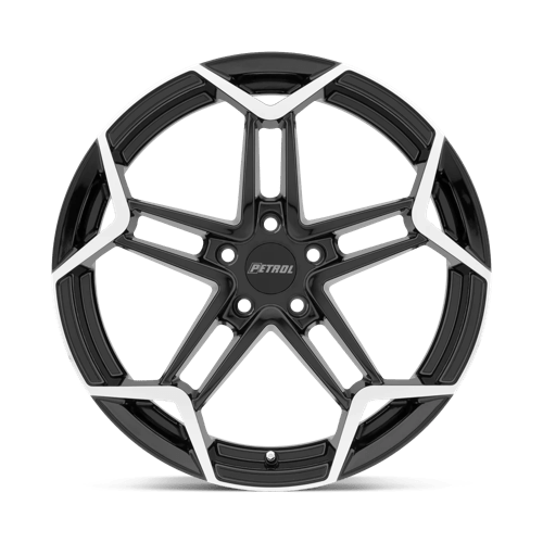 18" Petrol P1A GLOSS BLACK W/ MACH CUT FACE 5X112