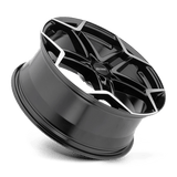 17" Petrol P1A GLOSS BLACK W/ MACH CUT FACE 5X112