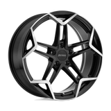 19X8 Petrol P1A GLOSS BLACK W/ MACH CUT FACE 5X108