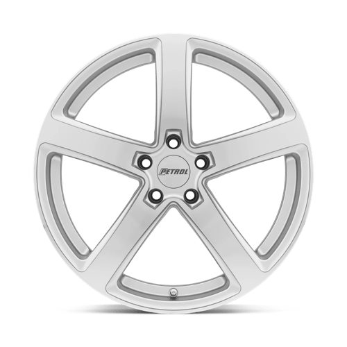18" Petrol P2A SILVER W/ MACHINED CUT FACE 5X108