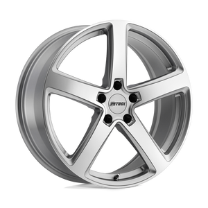 19" Petrol P2A SILVER W/ MACHINED CUT FACE 5X100