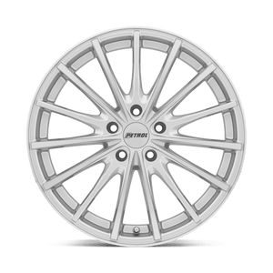 18X8 Petrol P3A SILVER W/ MACHINED CUT FACE 5X112