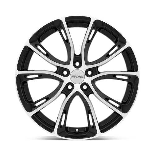 17" Petrol P5A GLOSS BLACK W/ MACH CUT FACE 5X110