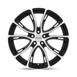 19X8 Petrol P5A GLOSS BLACK W/ MACH CUT FACE 5X110