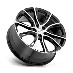 19" Petrol P5A GLOSS BLACK W/ MACH CUT FACE 5X110