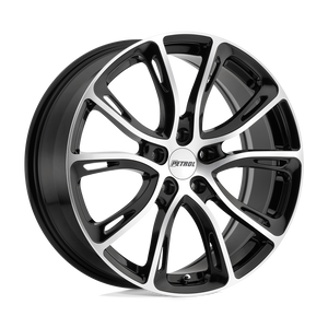 19X8 Petrol P5A GLOSS BLACK W/ MACH CUT FACE 5X110