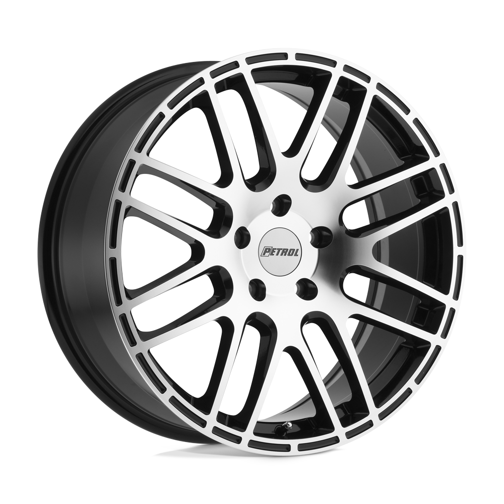 19" Petrol P6A GLOSS BLACK W/ MACH CUT FACE 5X120