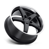 20" Petrol P1B GLOSS BLACK W/ MACH CUT LIP 5X120