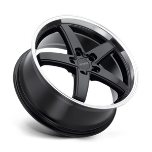 17" Petrol P1B GLOSS BLACK W/ MACH CUT LIP 5X108