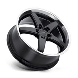18" Petrol P1B GLOSS BLACK W/ MACH CUT LIP 5X114.3